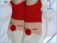 Новогодние вязаные носки