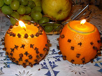 Новогодние подсвечники из апельсинов