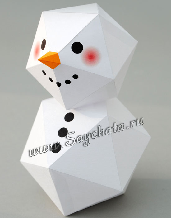 Снеговик (оригами)